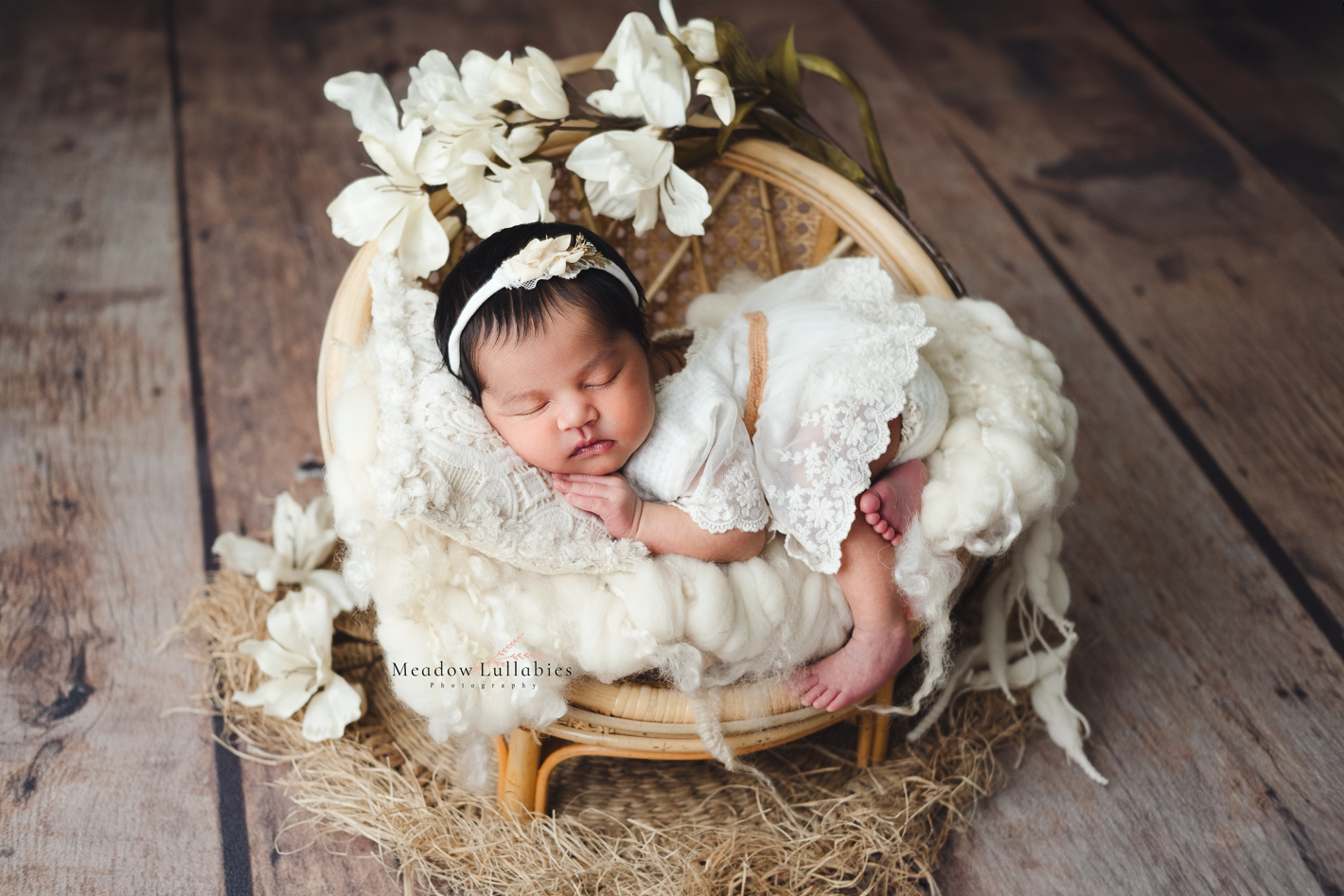 white newborn photography setup