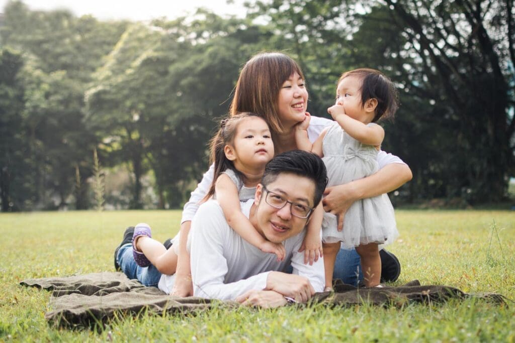 family of 4 prone position