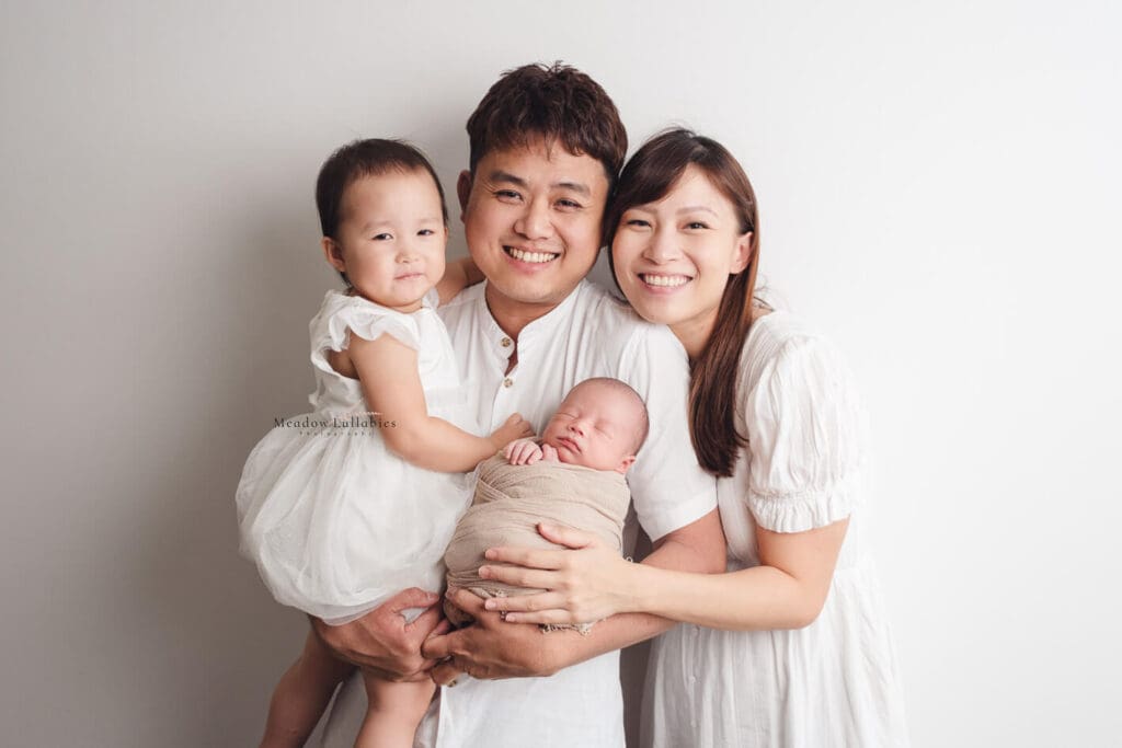 Newborn Photography Singapore Newborn photography family of 4 photoshoot